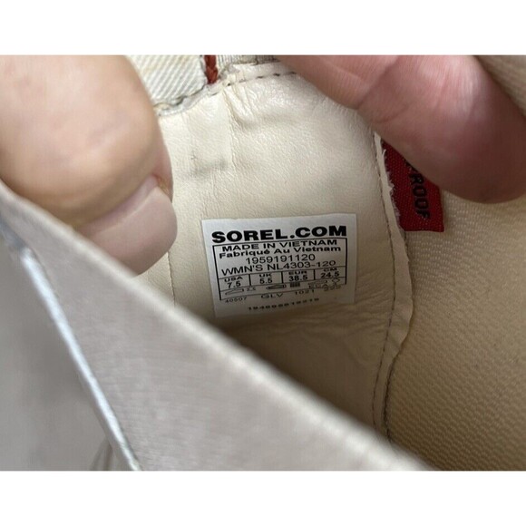 Sorel Women Brex Chelsea Boot Leather Natural/Sea Salt Chunky Platform Sole 7.5 - Picture 9 of 9